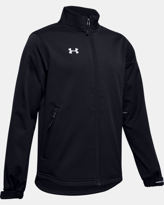 Boys' UA Hockey Softshell Jacket, Black, pdpMainDesktop image number 0